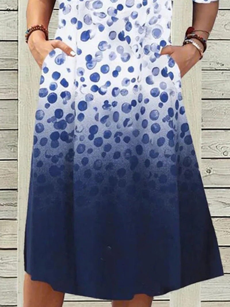 Stilla | Kvinders Kjoler Blomstermønstret Kortærmet Rund Hals Løs Kjole