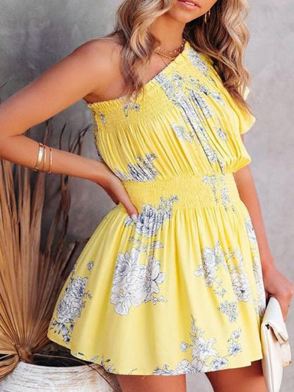 Stilla | Kvinders Kjoler Prydet One Shoulder Mini Kjole