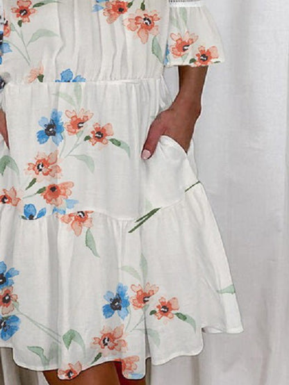 Stilla | Kvindernes Kjoler Trykt Flæse Lomme Sling Blondekjole