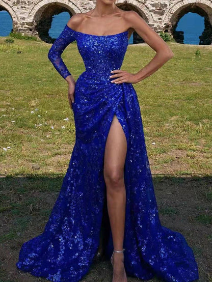 Stilla | Kvinders Kjoler Paillet Stram Uden Skuldre Slids Aften Kjole