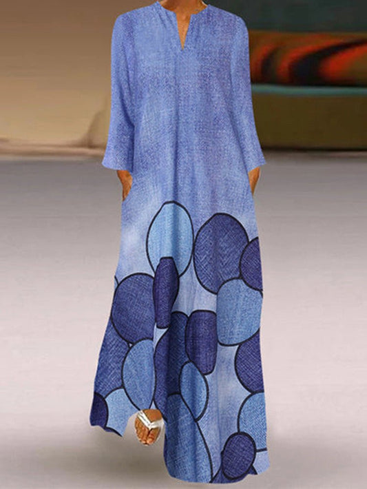 Stilla | Kvinderne Kjoler Årgang Print Lomme Lange Ærmer Kjole