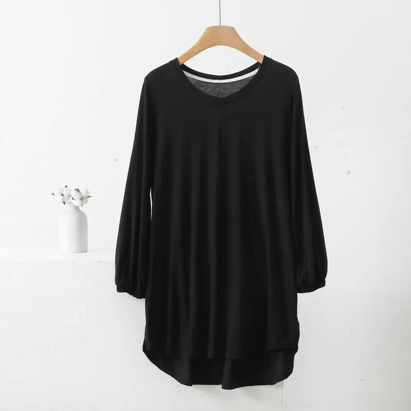 Stilla | Designer 1 8xl Høj Til Lav 3/4 Lange Ærmer Toppe (plus Størrelse)