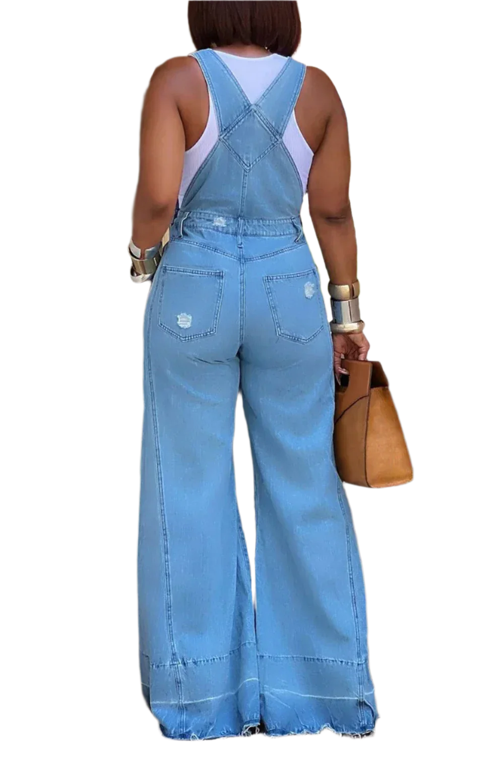 Stilla | Designer 2 4xl Denim Bred Ben Jumpsuits (plus Størrelse)