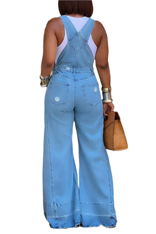 Stilla | Designer 2 4xl Denim Bred Ben Jumpsuits (plus Størrelse)