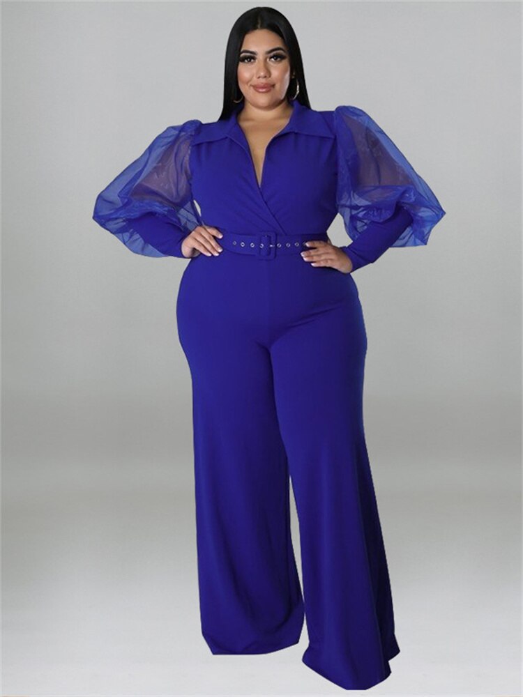 Stilla | Designer Bælte Puffede 2 5xl Jumpsuits (plus Størrelse)