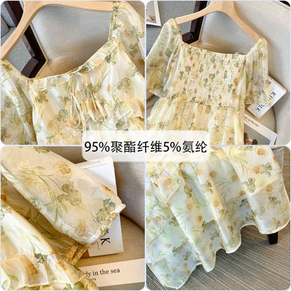 Stilla | Kvinders Blomster 5 10xl A-Linje Mode Designer Midi Kjoler (plus Størrelse)