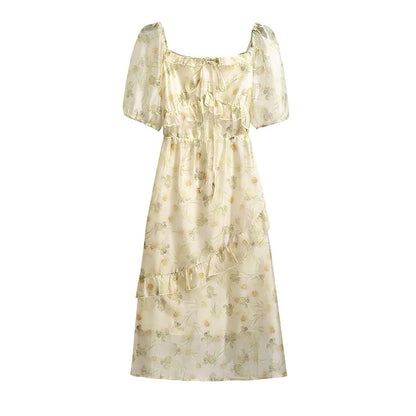 Stilla | Kvinders Blomster 5 10xl A-Linje Mode Designer Midi Kjoler (plus Størrelse)