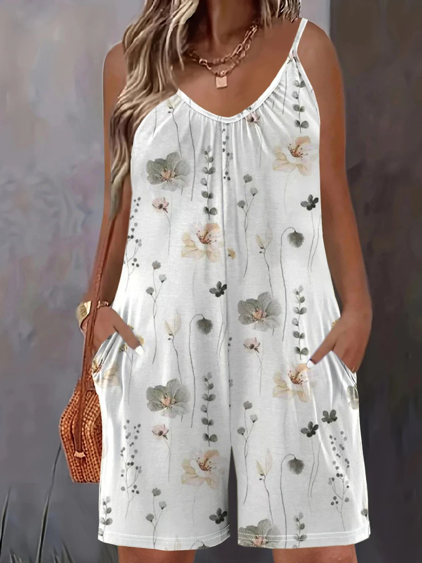 Stilla | Kvinder's Blomster Designer Mode 2 6xl Rompere Jumpsuits (plus Størrelse)