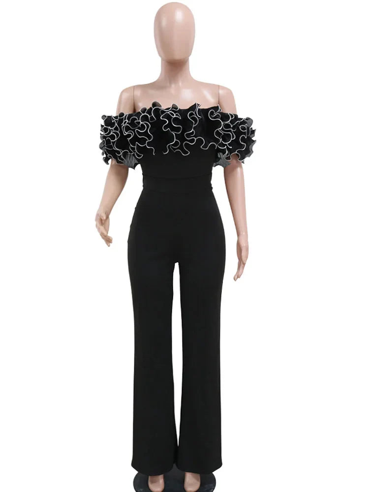 Stilla | Kvinders Blomstret Off Shoulder Mode Designer Jumpsuits