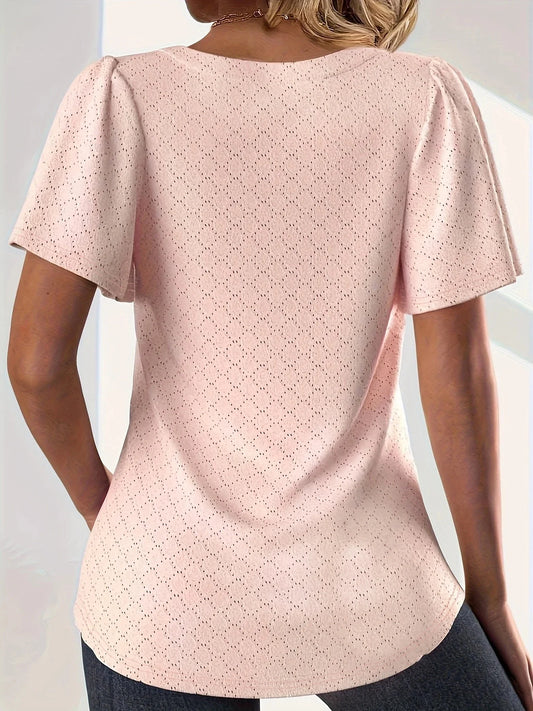 Stilla | Kvinders Hallow Out Mode Designer 2 5xl Bluse T-Shirts (plus Størrelse)