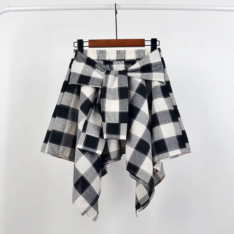 Stilla | Kvinders Høj Talje Flæse Lagdelt Mode Designer Sløjfe Mini Nederdele (kort)