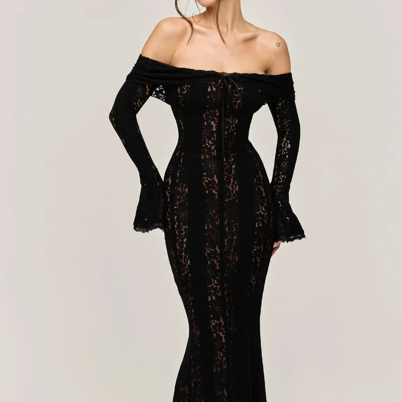 Stilla | Kvinders Huludskårne Havfrue Mode Designer Kjoler (lange)