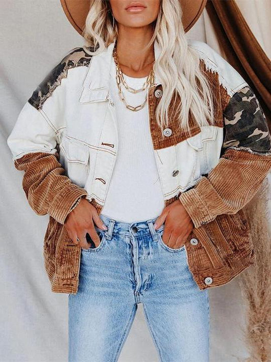 Stilla | Kvinders Jakker Krave Retro Camouflage Corduroy Jakke