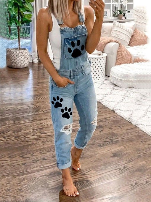 Stilla | Dame Jumpsuits Dyre Potvasket Rivet Denim Jumpsuit