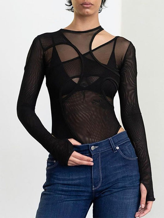 Stilla | Kvinders Jumpsuits Mode Mesh Perspektiv Jumpsuit