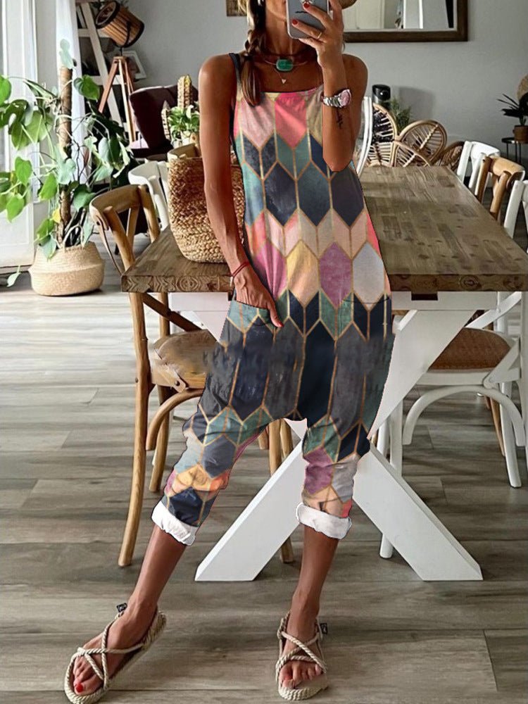 Stilla | Kvinder Jumpsuits Multifarvet Print Lomme Bib Jumpsuit
