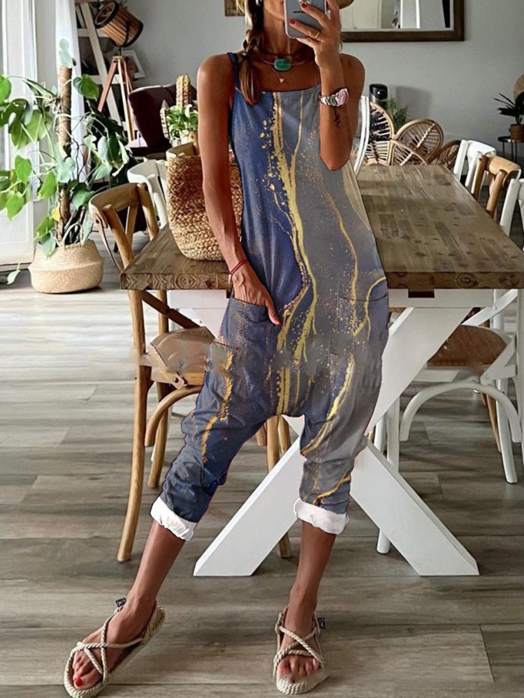 Stilla | Kvinder Jumpsuits Multifarvet Print Lomme Bib Jumpsuit