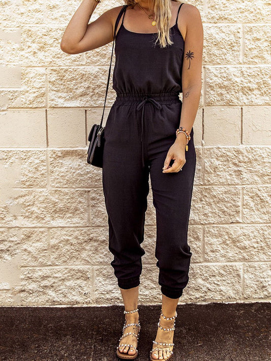 Stilla | Kvinders Jumpsuits Slynge Binde Elastisk Talje Lomme Slim Fit Jumpsuit