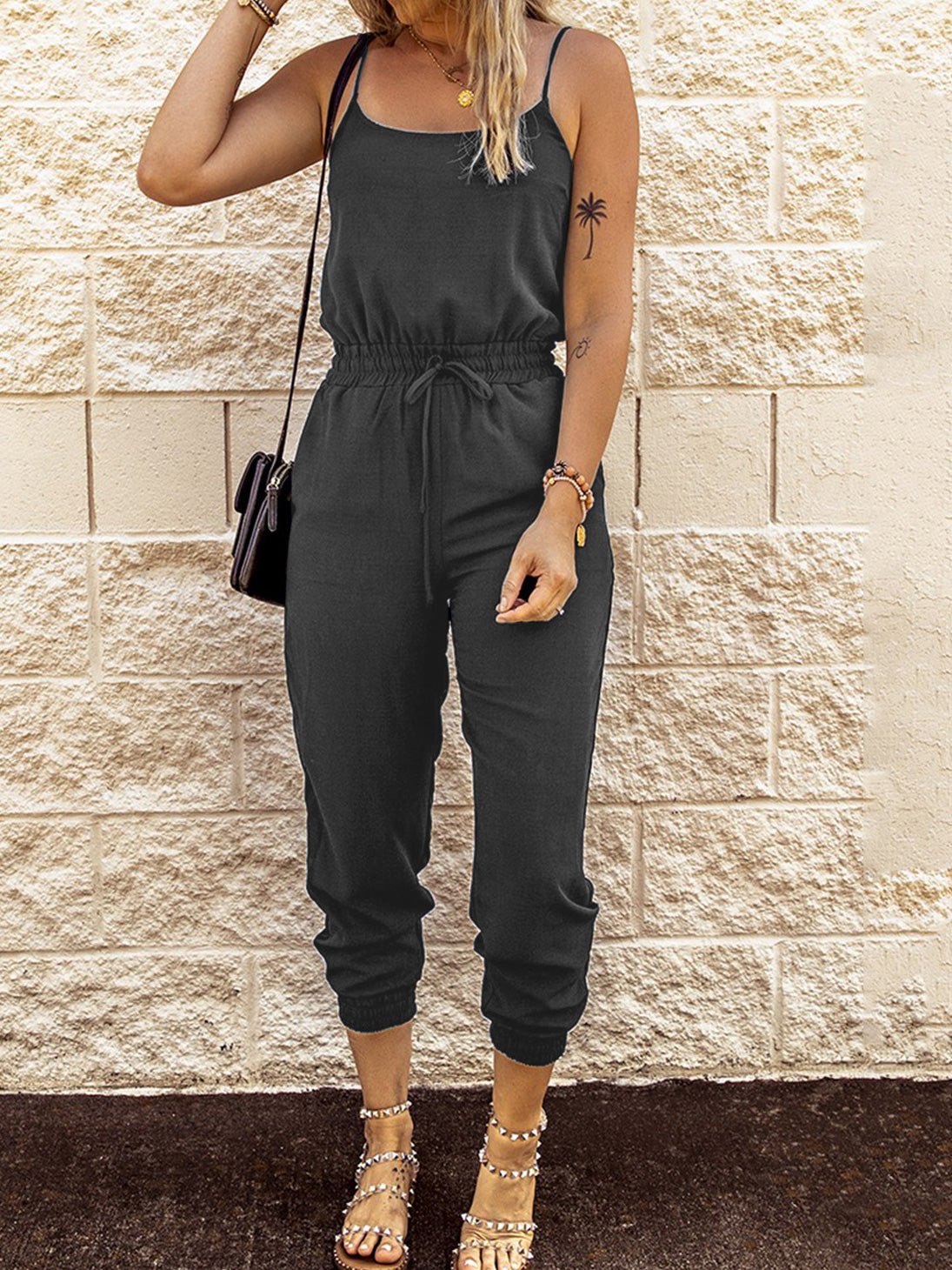 Stilla | Kvinders Jumpsuits Slynge Binde Elastisk Talje Lomme Slim Fit Jumpsuit