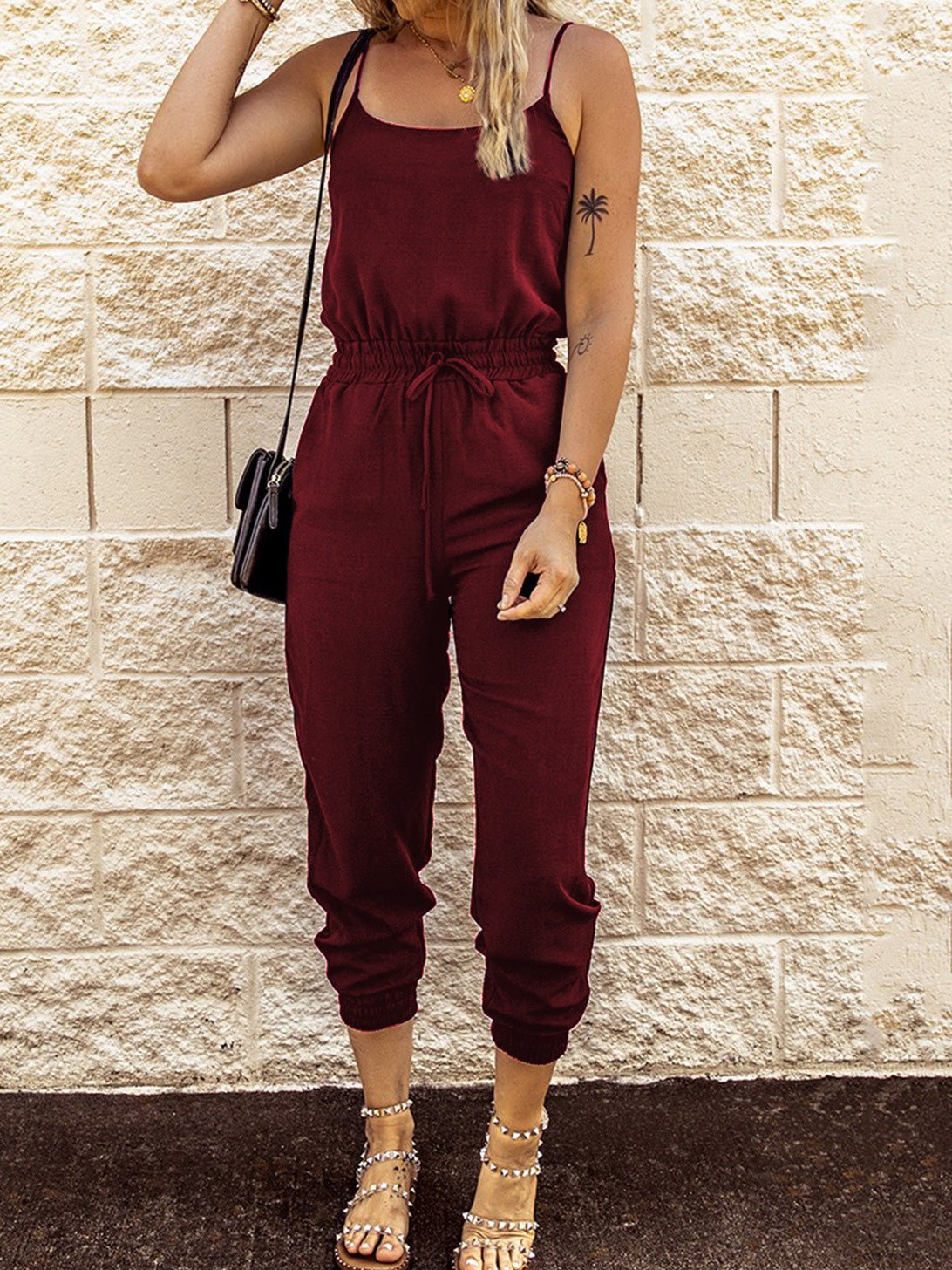 Stilla | Kvinders Jumpsuits Slynge Binde Elastisk Talje Lomme Slim Fit Jumpsuit