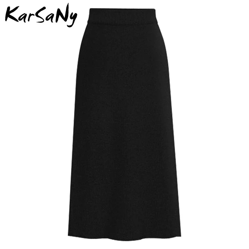 Stilla | Kvinders Strikket 3 6xl Designer Midi Nederdele (plus Størrelse)