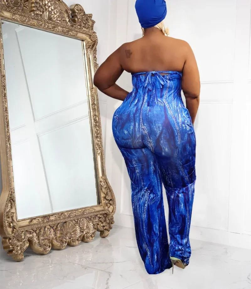 Stilla | Kvinders Off Shoulder 1 4xl Mode Designer Bred Ben Jumpsuits (plus Størrelse)