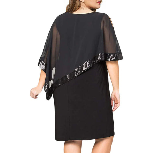 Stilla | Kvindernes Overlay Asymmetrisk 2 5xl Mode Designer Korte Kjoler (plus Størrelse)