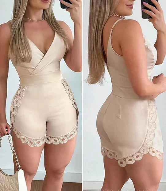 Stilla | Kvinders Plunge Mode Designer Ruched Lomme Jumpsuits