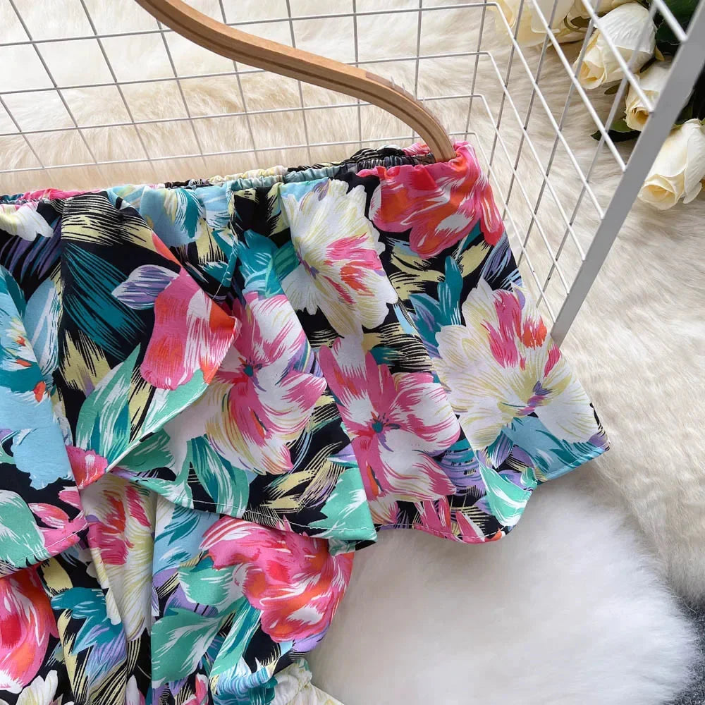 Stilla | Kvinders Rompers Off Shoulder Blomster Fashion Designer Jumpsuits