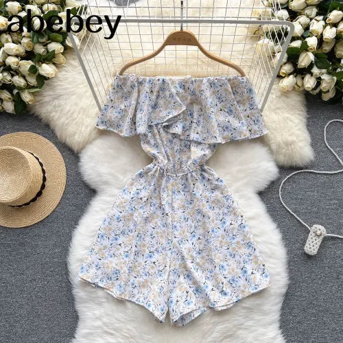 Stilla | Kvinders Rompers Off Shoulder Blomster Fashion Designer Jumpsuits