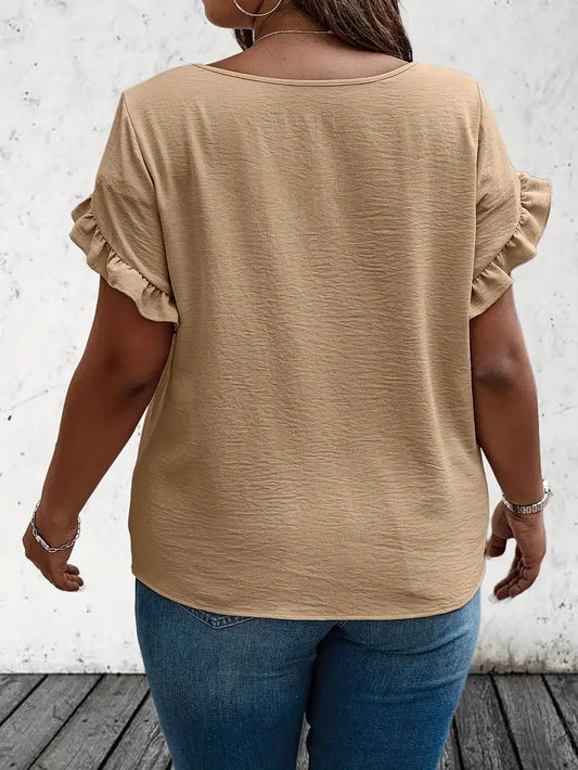 Stilla | Kvinders Rynket Bluse Mode Designer 2 5xl T-Shirts (plus Størrelse)