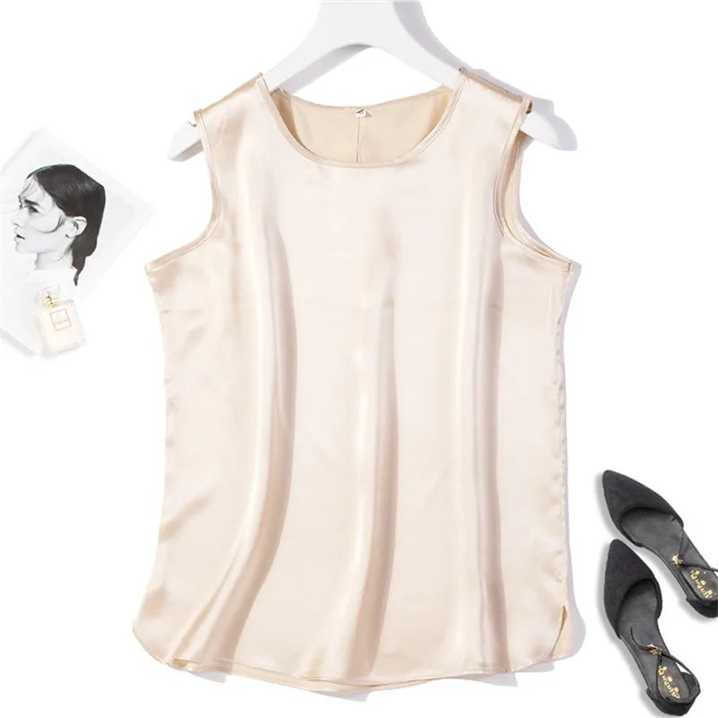 Stilla | Kvinders S 7xl Satin Toppe Mode Designer Singlets (plus Størrelse)