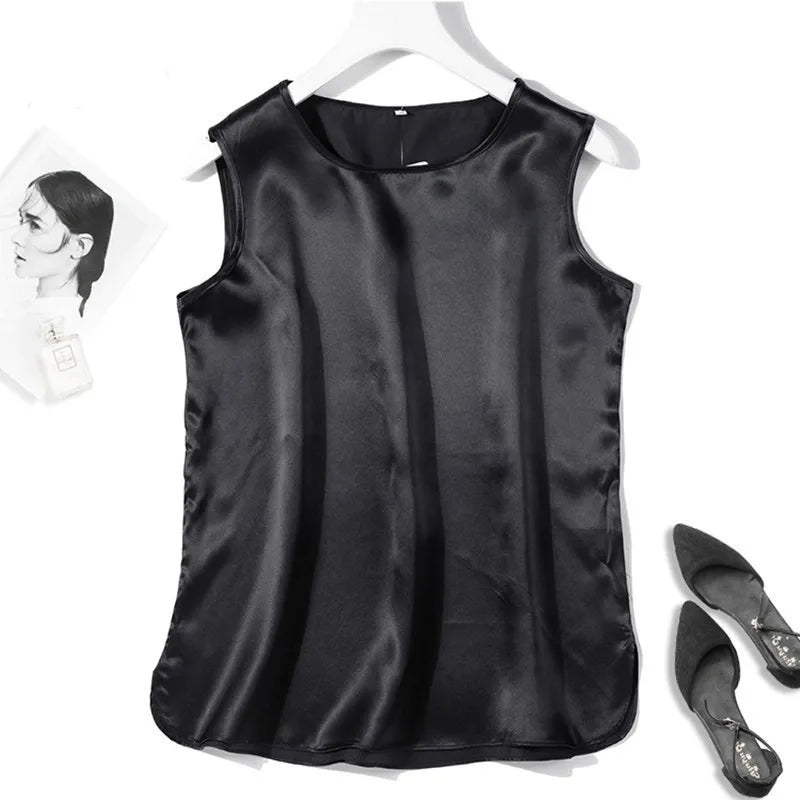 Stilla | Kvinders S 7xl Satin Toppe Mode Designer Singlets (plus Størrelse)