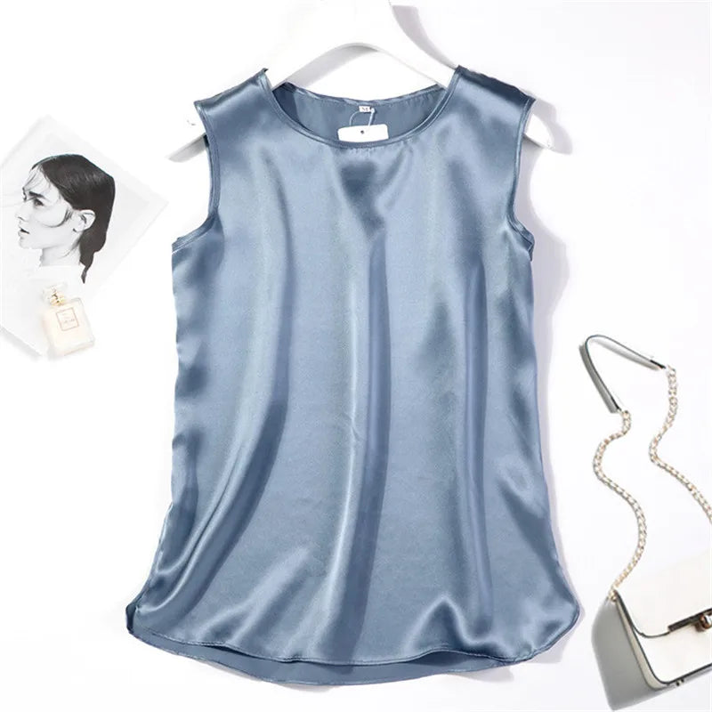 Stilla | Kvinders S 7xl Satin Toppe Mode Designer Singlets (plus Størrelse)