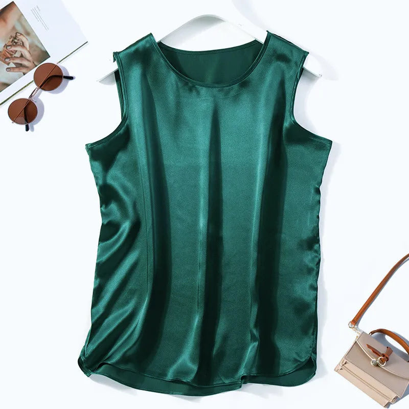 Stilla | Kvinders S 7xl Satin Toppe Mode Designer Singlets (plus Størrelse)