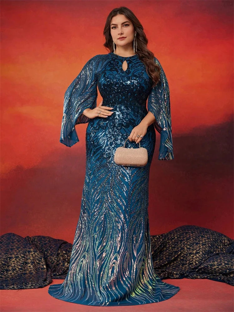 Stilla | Kvindernes Pailletter Aften Mode Designer 2 4xl Lange Kjoler (plus Størrelse)