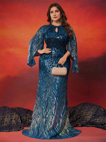 Stilla | Kvindernes Pailletter Aften Mode Designer 2 4xl Lange Kjoler (plus Størrelse)