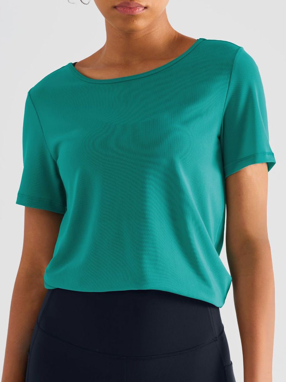Stilla | Kvinders T-shirts Rund Hals Skønhed Bag Mesh Komfort Sports T-shirt