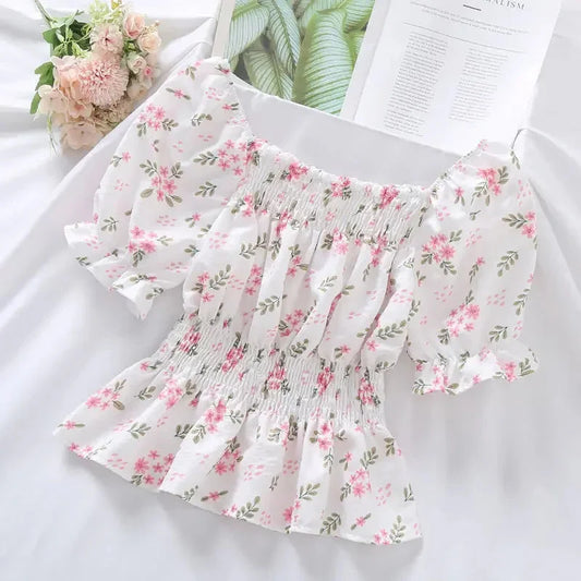 Stilla | Kvinders Toppe Flæse Blomstret Mode Designer Bluse T-Shirts