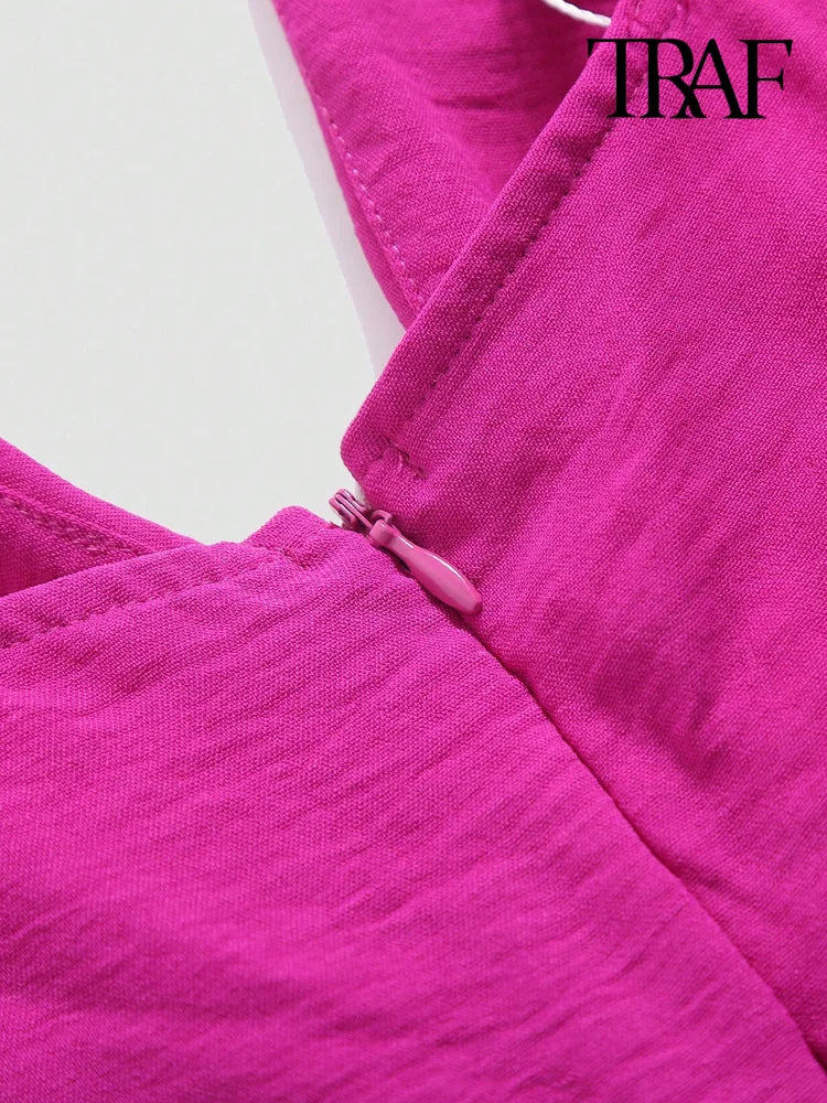 Stilla | Kvinders V-Hals Dyp Rynker Mode Designer Jumpsuits