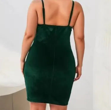 Stilla | Kvinders Velvet 2 5xl Mode Designer Bodycon Korte Kjoler (plus Størrelse)