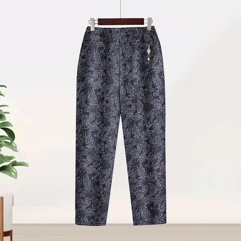 Stilla | Kvinders Xl 8xl Mode Designer Høj Talje Velvet Bukser (plus Størrelse)