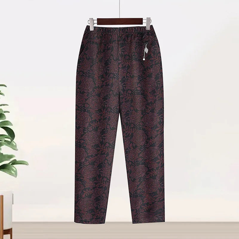 Stilla | Kvinders Xl 8xl Mode Designer Høj Talje Velvet Bukser (plus Størrelse)