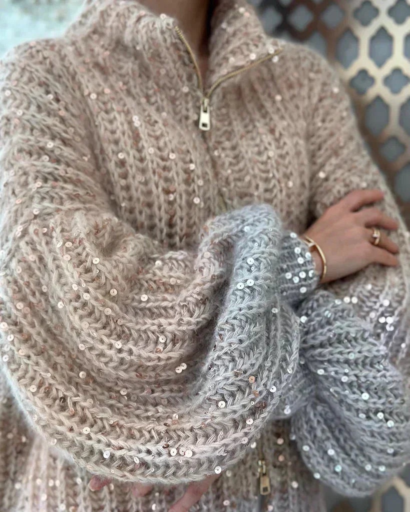 Stilla | Eleganter Strickjacke Aus Schimmernder Seide