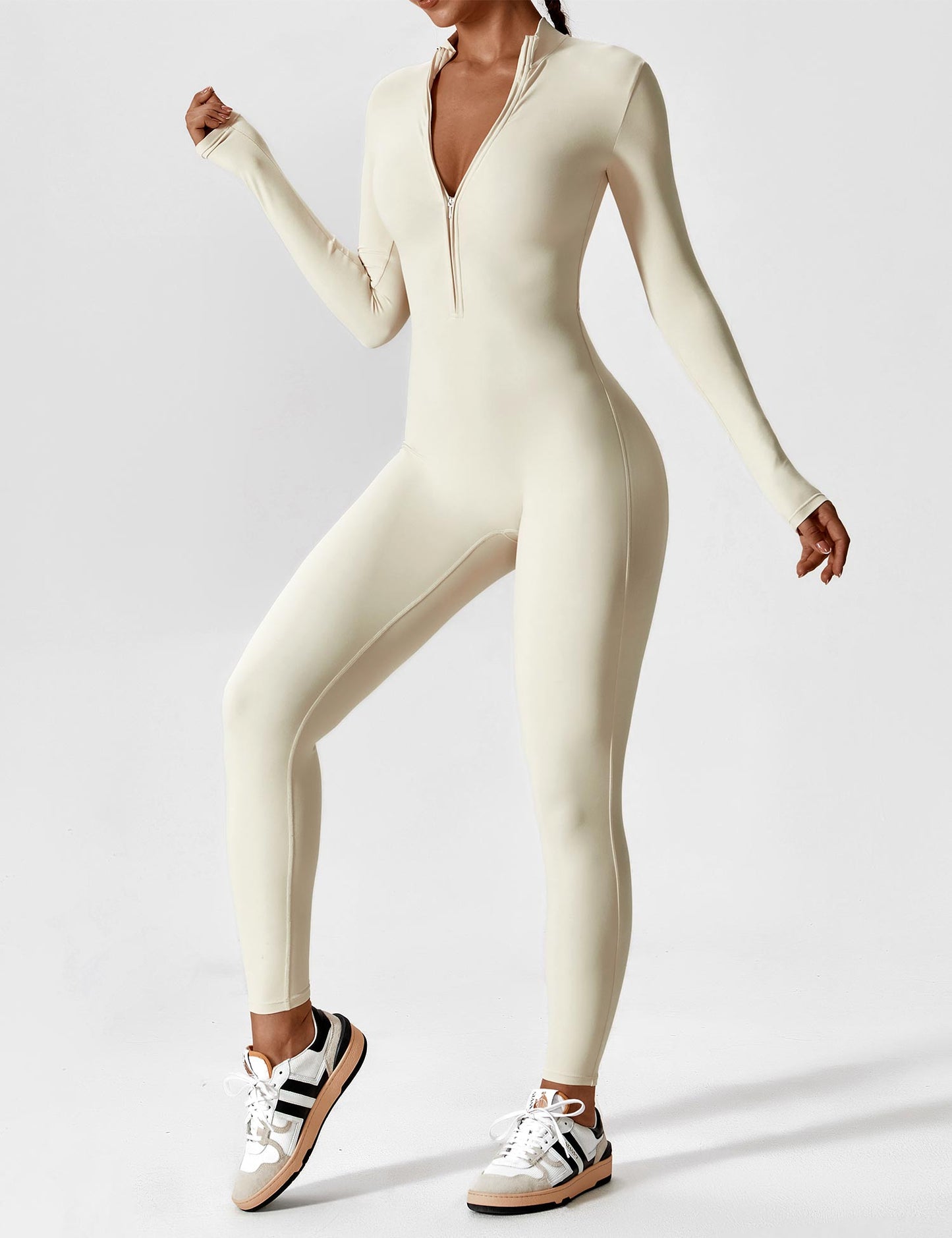 Stilla | Langærmet Zip up Jumpsuit