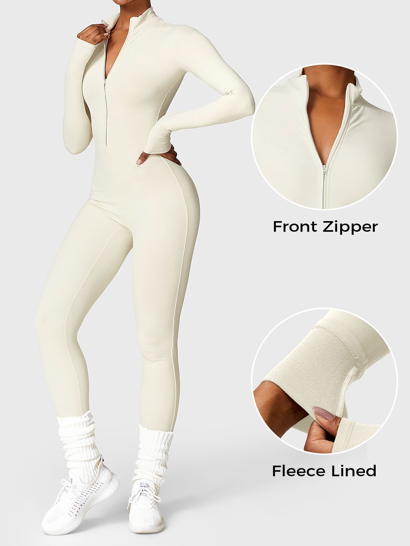 Stilla | Langærmet Zip up Jumpsuit