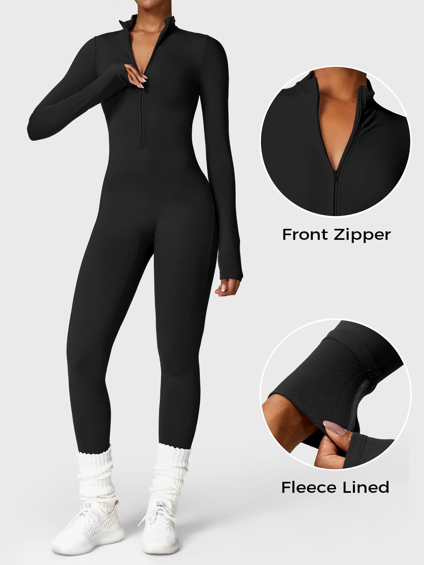 Stilla | Langærmet Zip up Jumpsuit