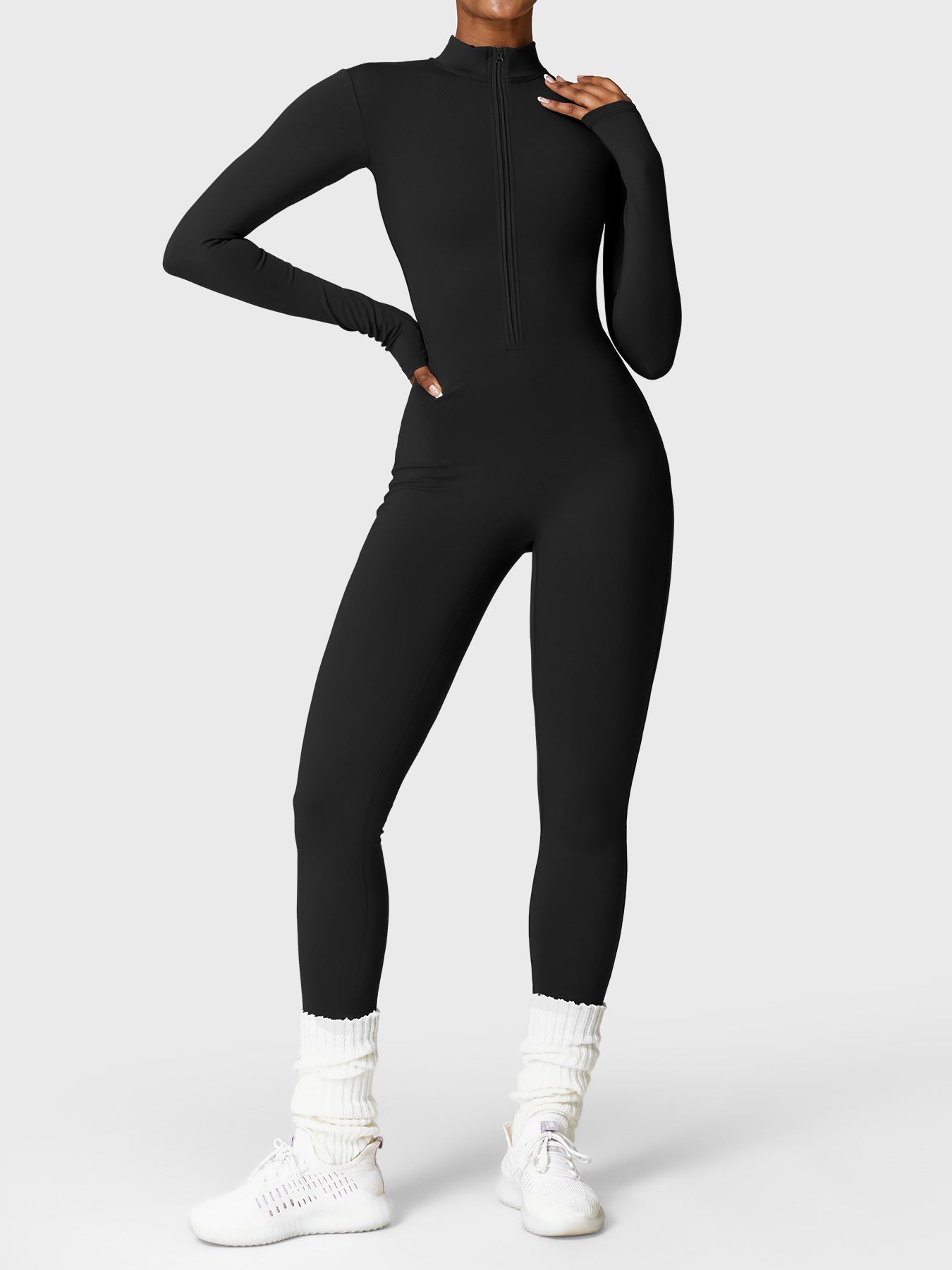 Stilla | Langærmet Zip up Jumpsuit