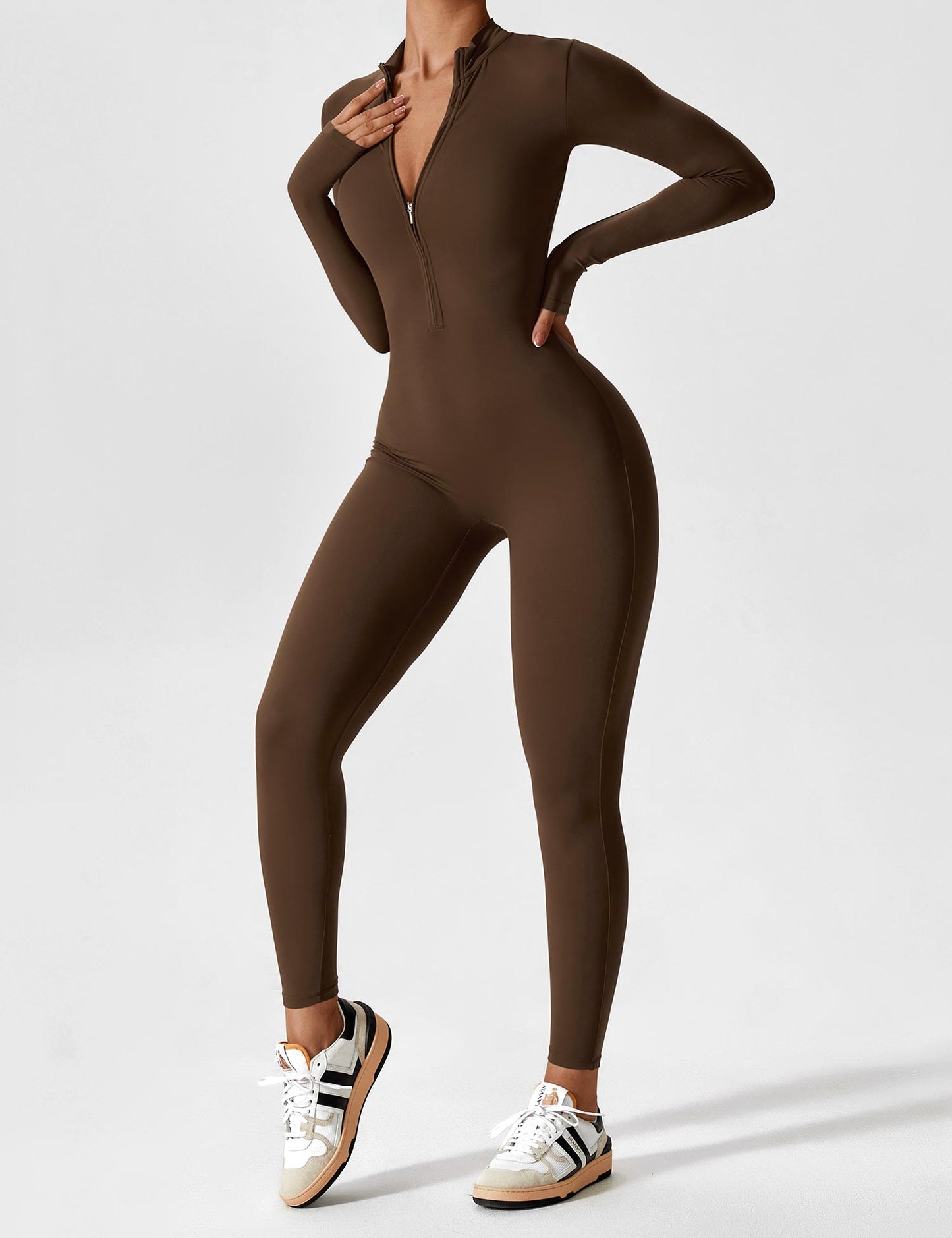 Stilla | Langærmet Zip up Jumpsuit