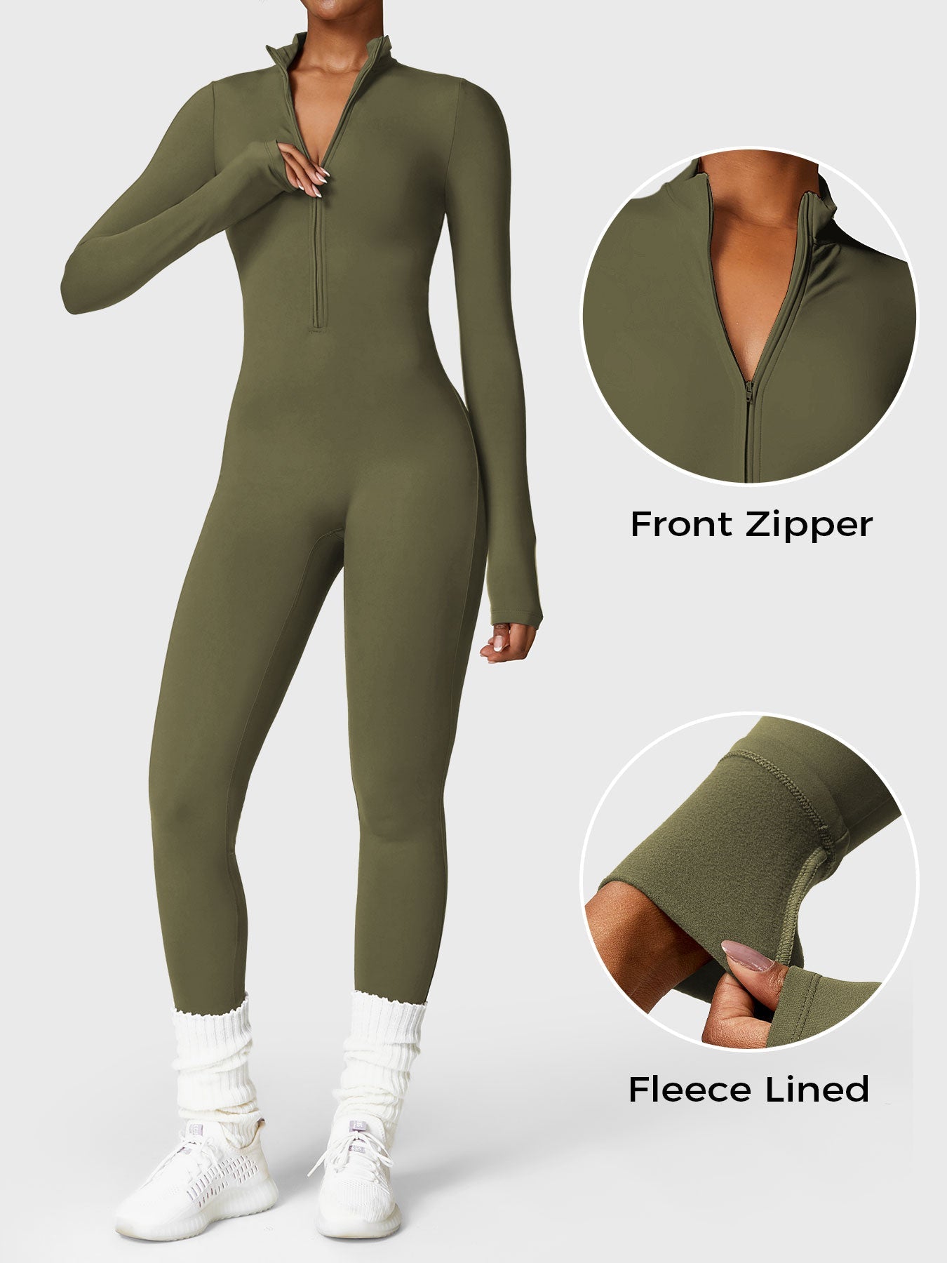 Stilla | Langærmet Zip up Jumpsuit